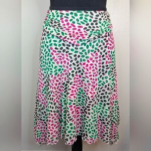 Diane von Furstenberg Rainbow Leaves Silk Dopamine Dressing Whimsical Skirt 10